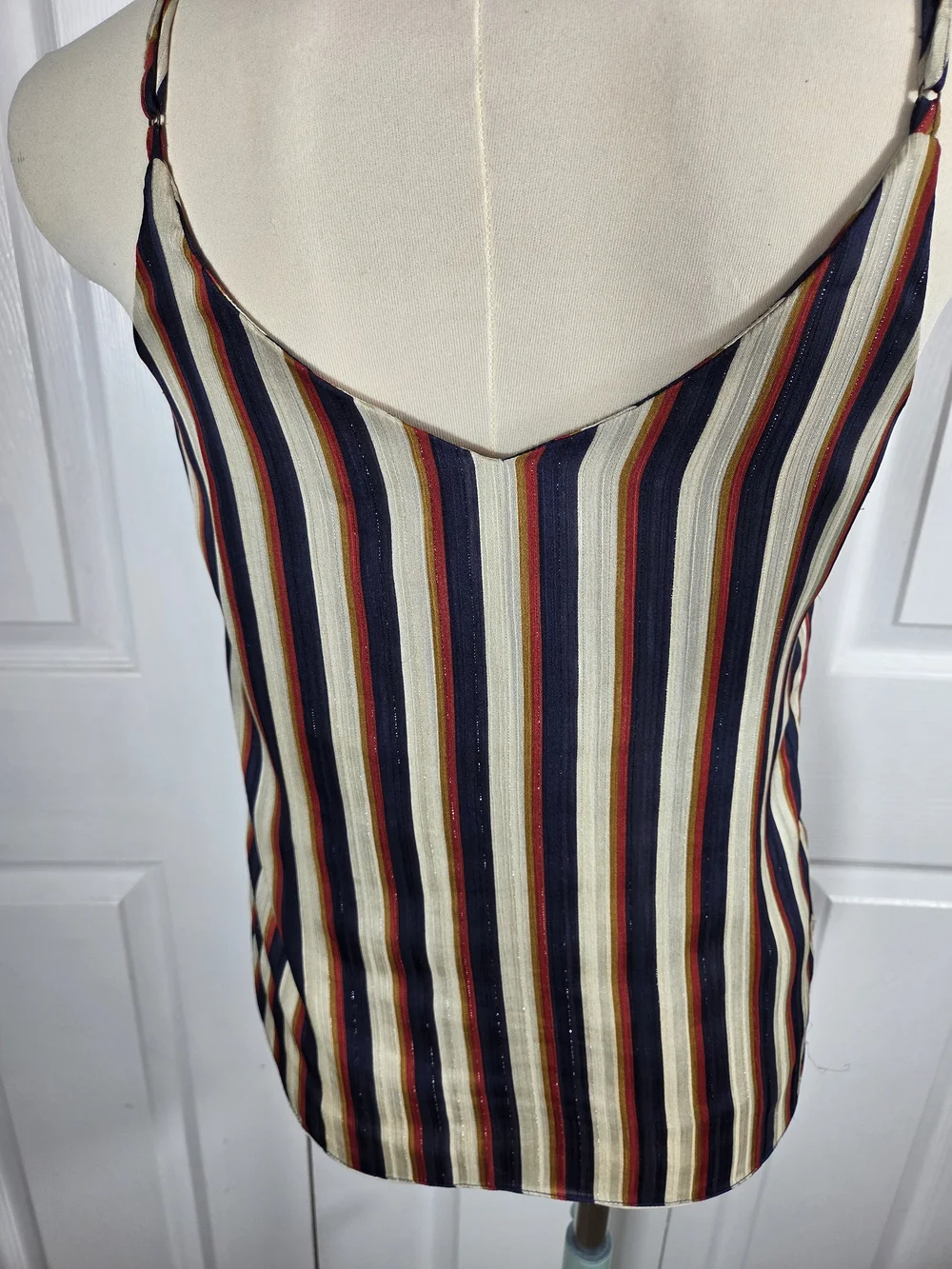 Floreat Anthropologie Striped Ruffle Cami Tank XS Boho - Picture 5 of 8